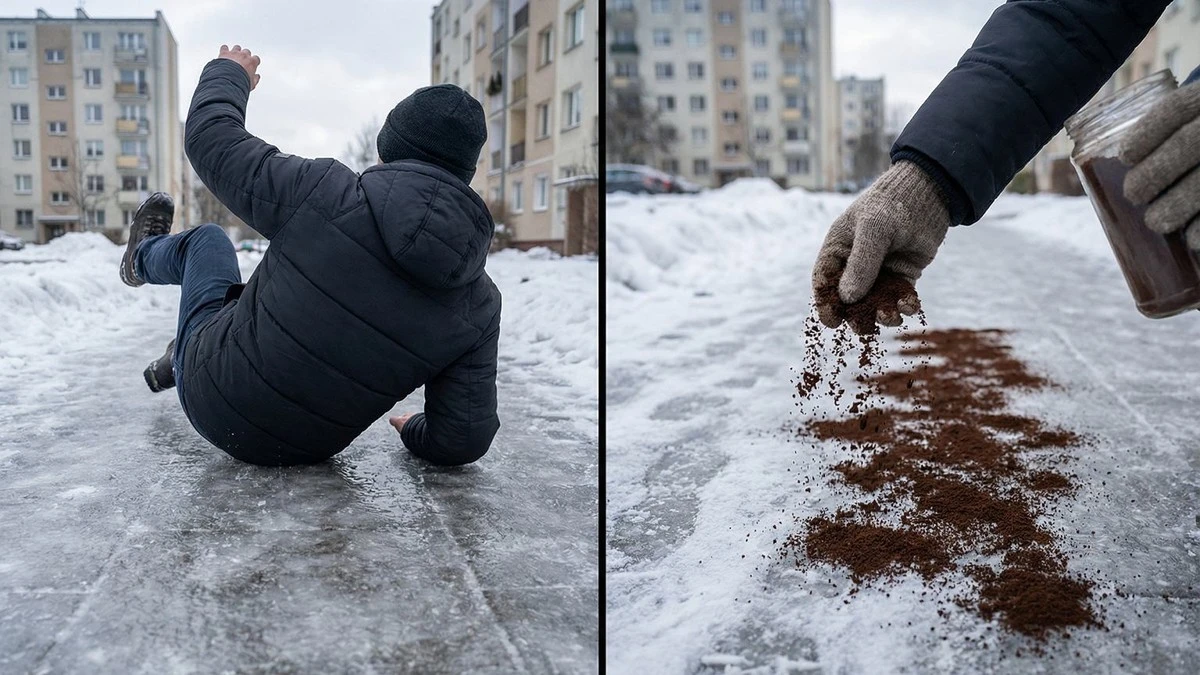 Śnieg i lód na chodniku? Zamiast soli, sięgnij po to, co znajdziesz w kuchni