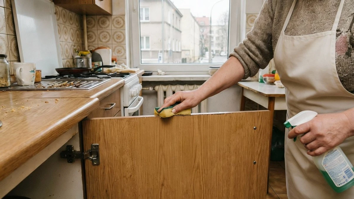 Tłuszcz z szafek kuchennych znika w mgnieniu oka. Jeden prosty trik sprawi, że będą jak nowe
